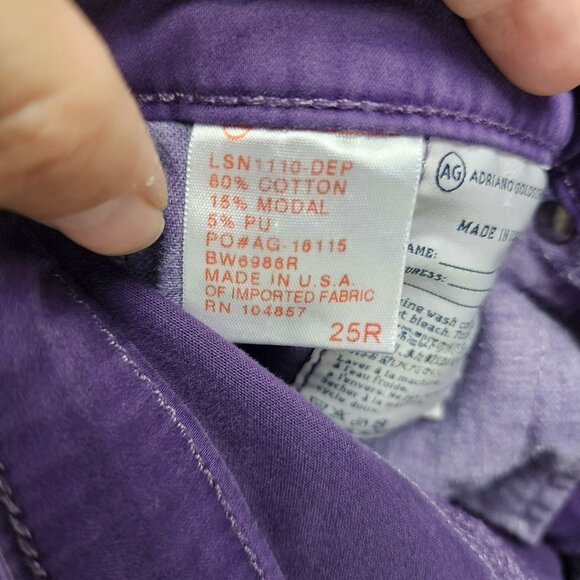 AG Adriano Goldschmied Jeans Womens 25 Purple The Stilt Stretch Skinny - Picture 12 of 15
